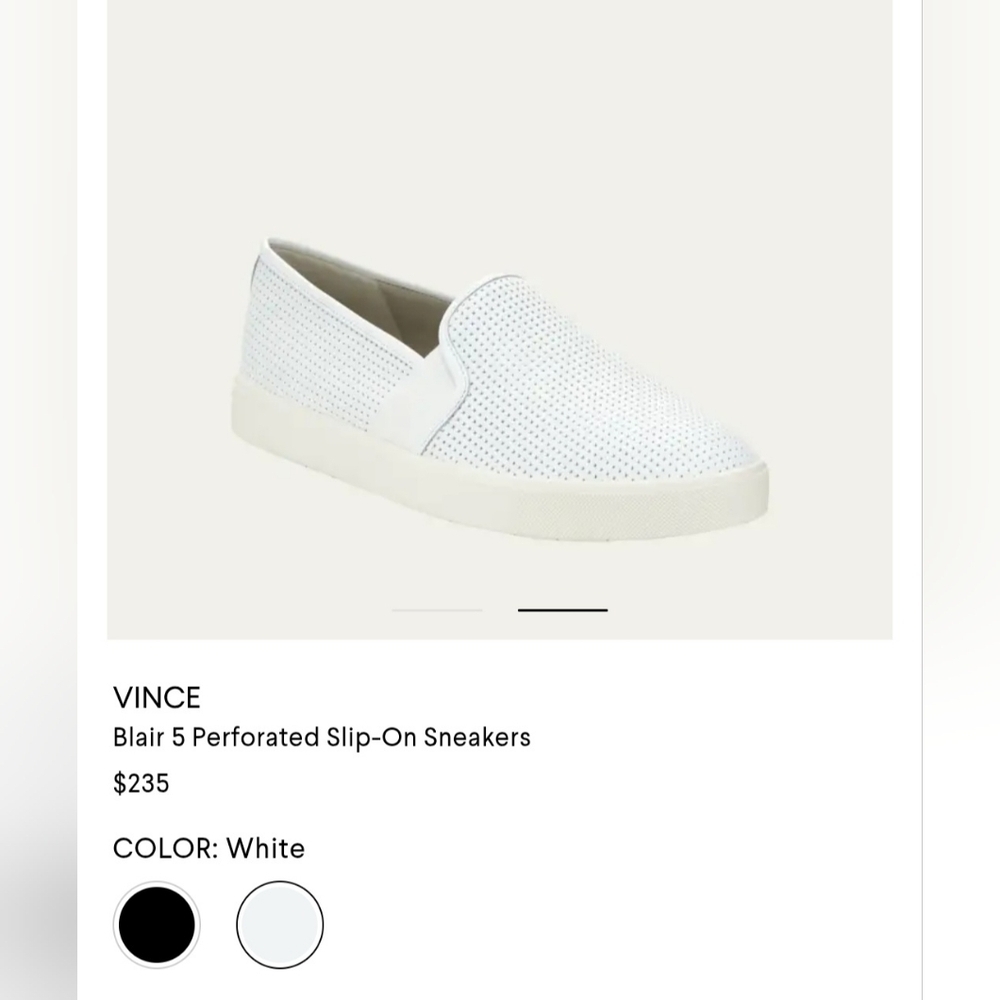 Vince Perforated Leather Blair 5 Slip-On Loafers women's Sz 9 white